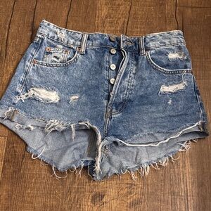H&M Frayed Blue Jean Shorts